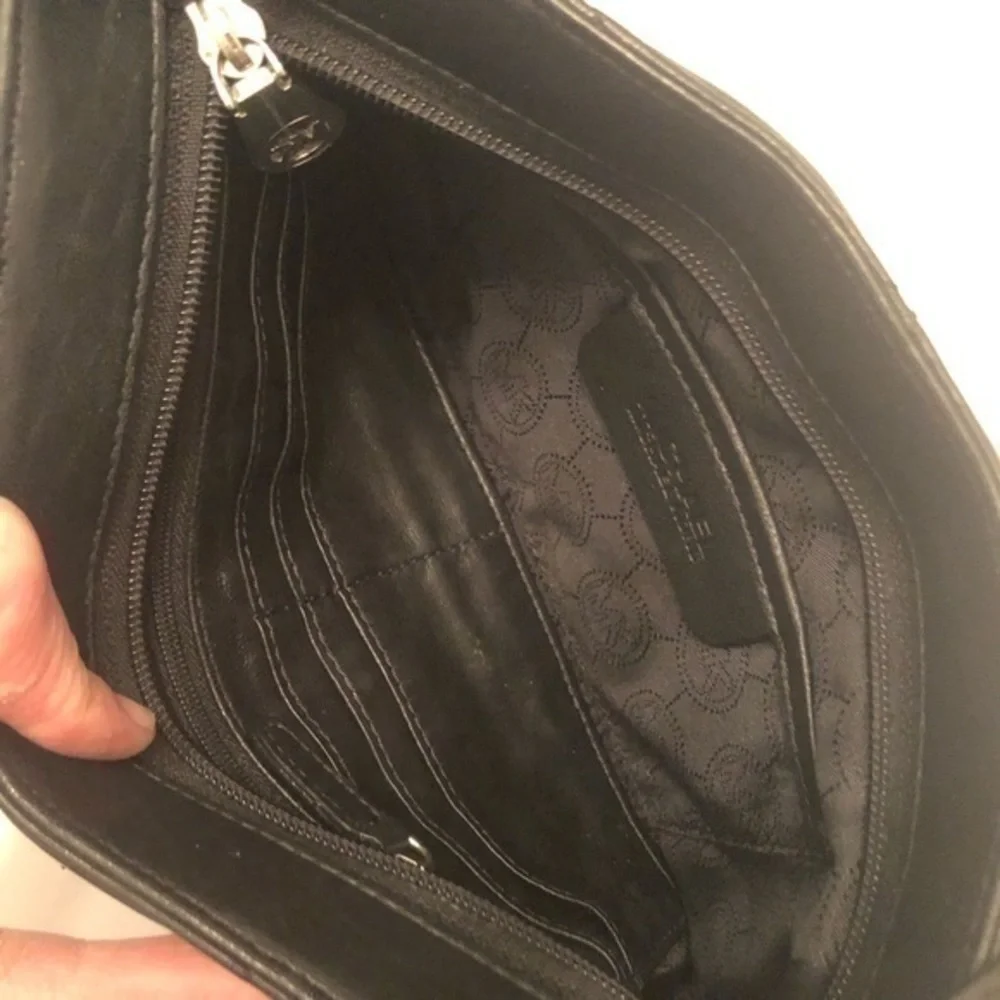Michael kors black leather quilted mini bag